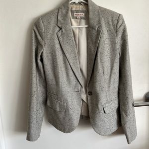 Speckled herringbone blazer